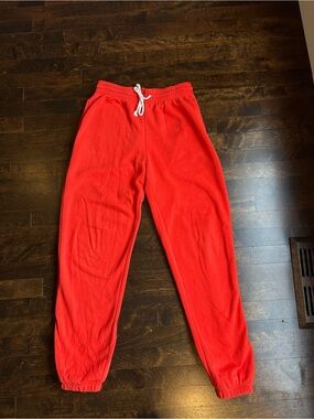 Urban Outfitters Red Fleece Jogger Pants